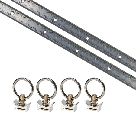 US CARGO CONTROL 6 Piece 4' L Track Tie Down System- Aluminum APK6AL